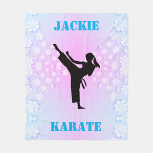 Girls Karate Floral Fleecedecke