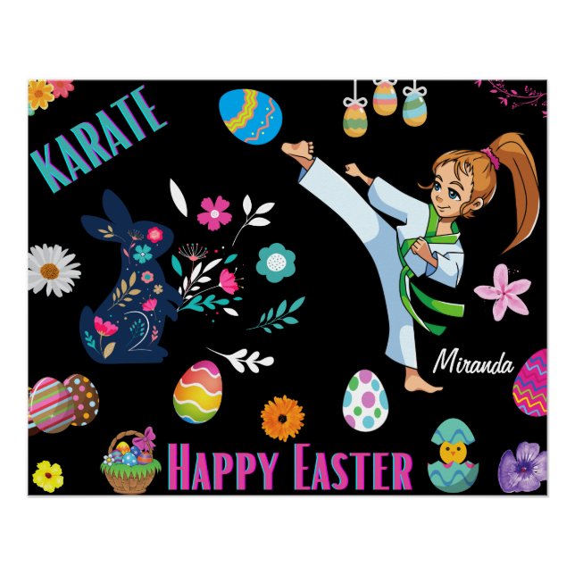 Girls Karate Happy Oaster Decorative Poster (Vorderseite)
