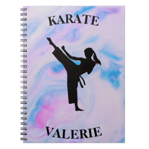 Girls Karate Pastel Swirl Notizblock