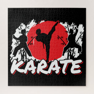 Girls Karate - Patriotic Japan Japanisches Thema Puzzle