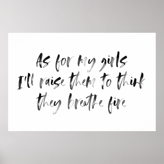 Girls-Kinderzimmer-Zeichen mit Aquarellkalligrafie Poster (Vorne)