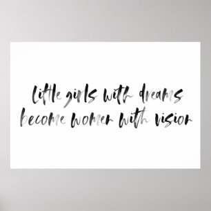 Girls-Kinderzimmer-Zeichen mit Aquarellkalligrafie Poster