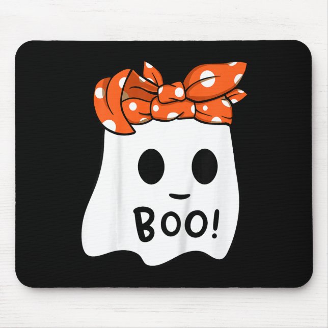 Girls Kleinkind Happy Halloween Geist mit Bandana  Mousepad (Vorne)