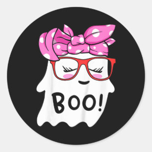 Girls Kleinkind Happy Halloween Geist mit Bandana Runder Aufkleber