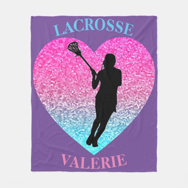 Girls Lacrosse Fleece Blanket (Vorderseite)