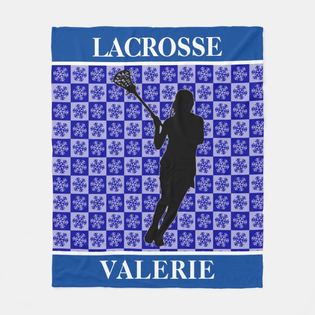 Girls Lacrosse Fleece Blanket (Vorderseite)