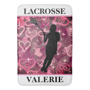 Girls Lacrosse Floating Rose Herz Badematte