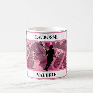 Girls Lacrosse Floating Rose Herz Kaffeetasse