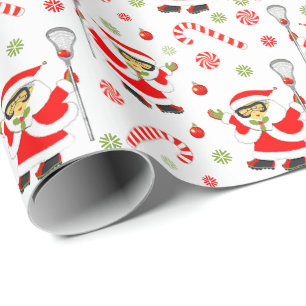 Girls Lacrosse Holiday Gift Geschenkpapier