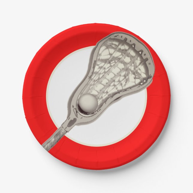 Girls Lacrosse Team Red Pappteller (Vorderseite)