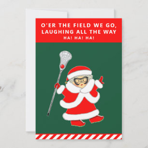 Girls Lacrosse Weihnachtskarten Feiertagskarte