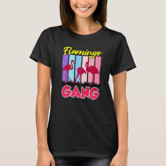 Girls Ladys Flamingo Gang Festival Party Celebrat T-Shirt