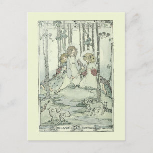 Girls & Lambs von Jessie Marion King Postkarte