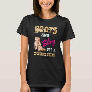 Girls Leopard stiefelt sich Niedlich ein Cowgirl T-Shirt