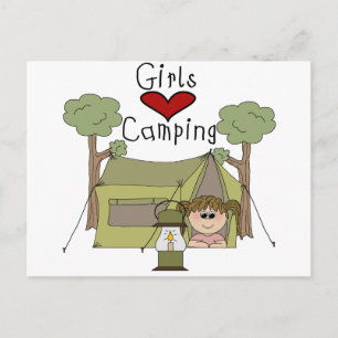 Girls Liebe Camping Postkarte