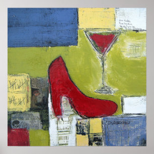 Girls Liebe Cosmos & Red Shoes von Dan Robertson Poster