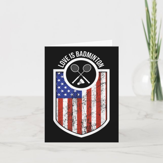 Girls Liebe ist Badminton Sport Player Geschenke U Karte (Vorderseite)