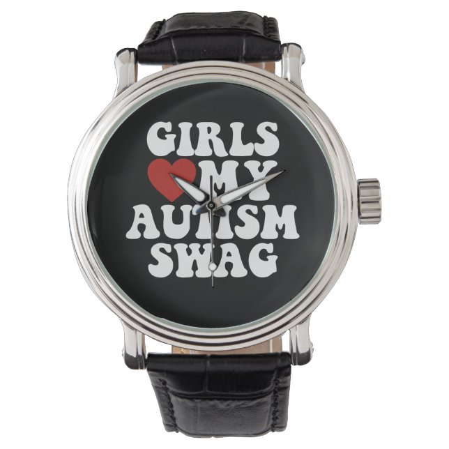 Girls Liebe Mein Autismus Swag Funny Autistic Boy  Armbanduhr (Vorderseite)