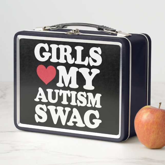Girls Liebe Mein Autismus Swag Funny Awareness Metall Brotdose (Beispiel)