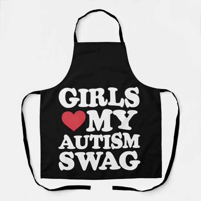 Girls Liebe Mein Autismus Swag Funny Awareness Schürze (Vorderseite)