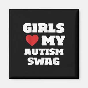 Girls Liebe My Autism Swag Funny Autistic Boy Awar Magnet