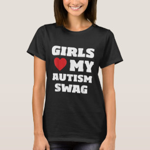 Girls Liebe My Autism Swag Funny Autistic Boy Awar T-Shirt