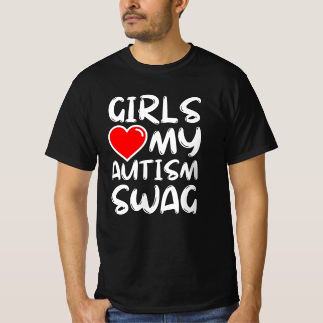 Girls Liebe My Autism Swag lustiger autistischer J T-Shirt (Vorderseite)