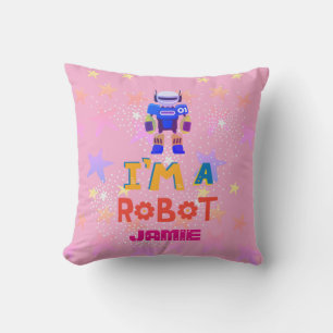 Girls Liebe Robots Rosa Niedlicher Cartoon Kissen