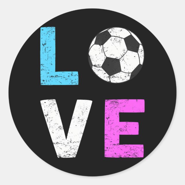 Girls Liebe Soccer I Liebe Soccer Cool Sport Playe Runder Aufkleber (Vorderseite)