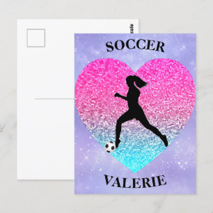 Girls Liebe Soccer Postkarte