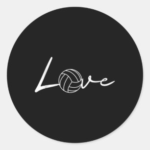 Girls Liebe Volleyball Player Geschenk Grafik Runder Aufkleber
