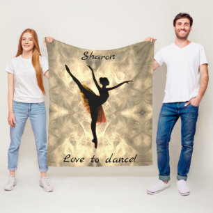 Girls Liebe zum Tanzen Ballerina Personalisiert Fleecedecke