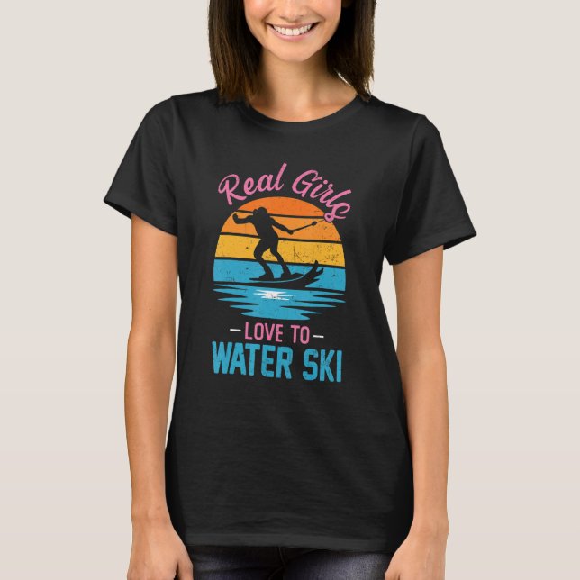 Girls Liebe zum Wasserski Skifahrer Wasserski T-Shirt (Vorderseite)