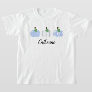 Girls Light Blue Pumpkin Trio T - Shirt