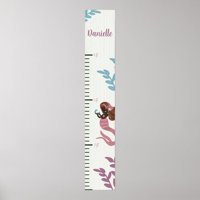 Girls Mermaid Growth Chart Poster (Vorne)