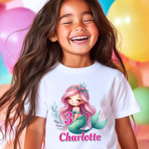 Girls Mermaid individuelle Name Geburtstag