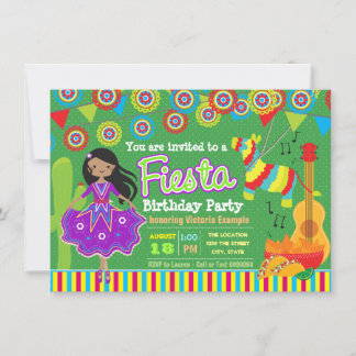 Girls Mexican Fiesta Birthday Party Einladung