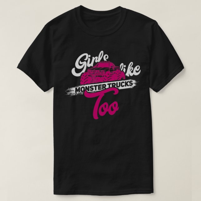 Girls Monster Truck Geschenk Motor Sport Große LKW T-Shirt (Design vorne)