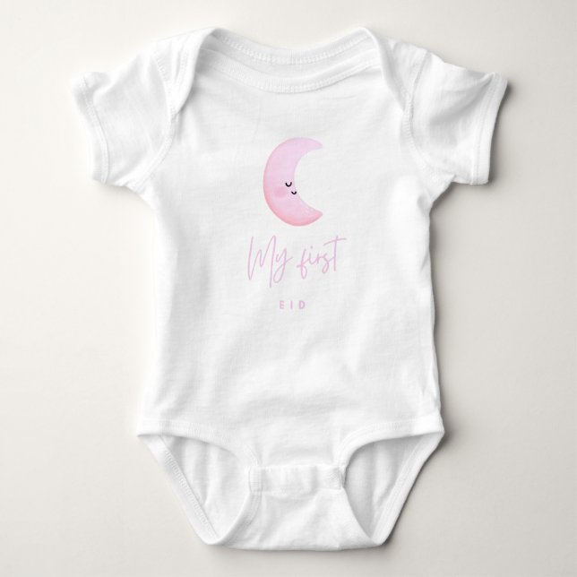 Girl's My First Eid Baby Jersey Bodysuit Baby Strampler (Vorderseite)
