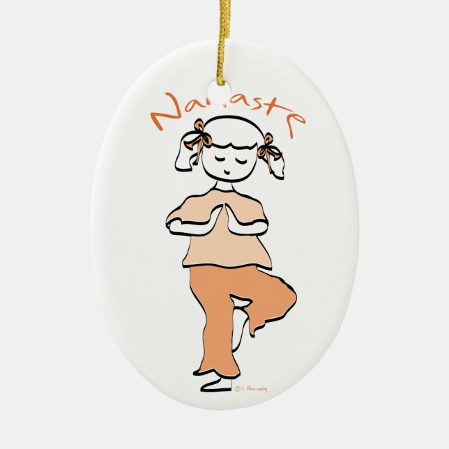 Girls Namaste Yoga Keramikornament (Vorne)