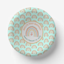 Girl's Natural Boho Rainbow Party Minze grün