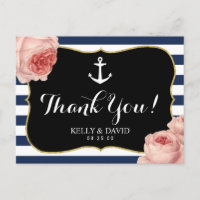 Girl's Nautical Anchor Vintag Floral Vielen Dank