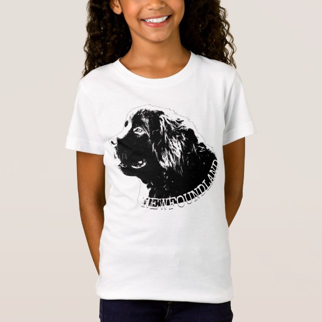 Girl's Newfundland Puppy Dog T - Shirt und Geschen (Vorderseite)