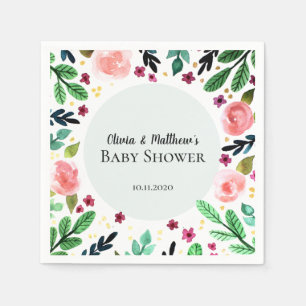 Girls Niedlich Floral Watercolor Blume Kinderdusch Serviette
