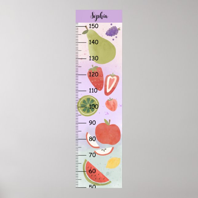 Girls Niedlich Fruchtwachstumsdiagramm Poster (Vorne)