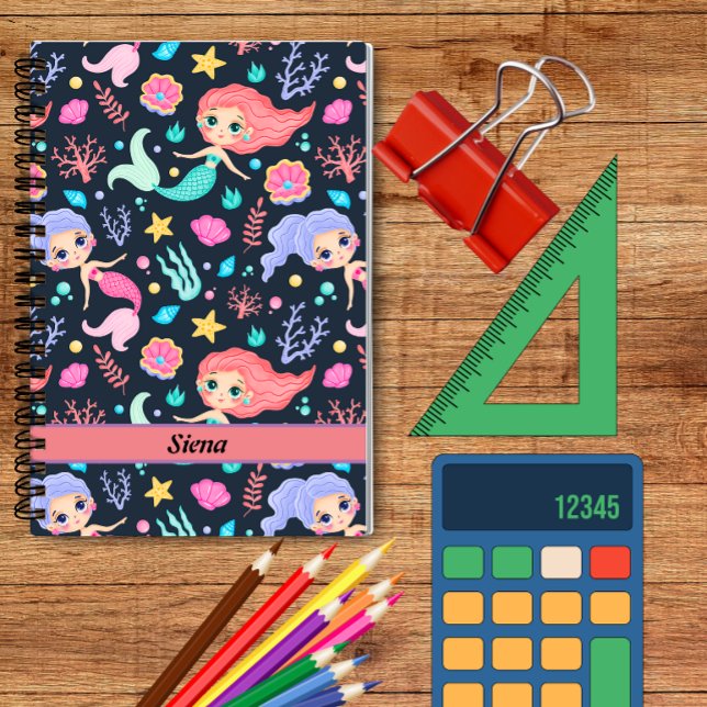 Girls Niedlich Mermaid Pattern Notizbuch (Mermaid Composition Notebook )