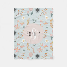 Girls Niedlich Pastel Floral Print Botanical Kids Fleecedecke