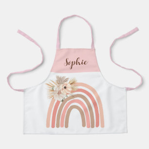 Girls Niedlich rosa Boho Regenbogen All-over Print Schürze