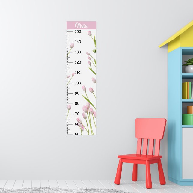 Girls Niedlich Tulip Growth Chart Poster (Kinderzimmer 1)