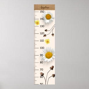 Girls Niedliche Blume Wachstumsdiagramm Poster